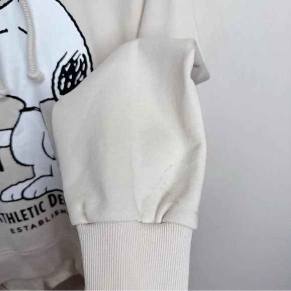 Zara Womens Small Snoopy Peanut Limited Tier Back Beige Hoodie - Picture 16 of 16